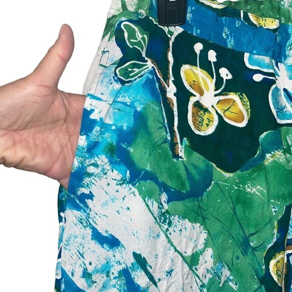 Jams World Vintage Tank And Pants Set Size XS Blue Hawaiian Crackle Print - Picture 9 of 15